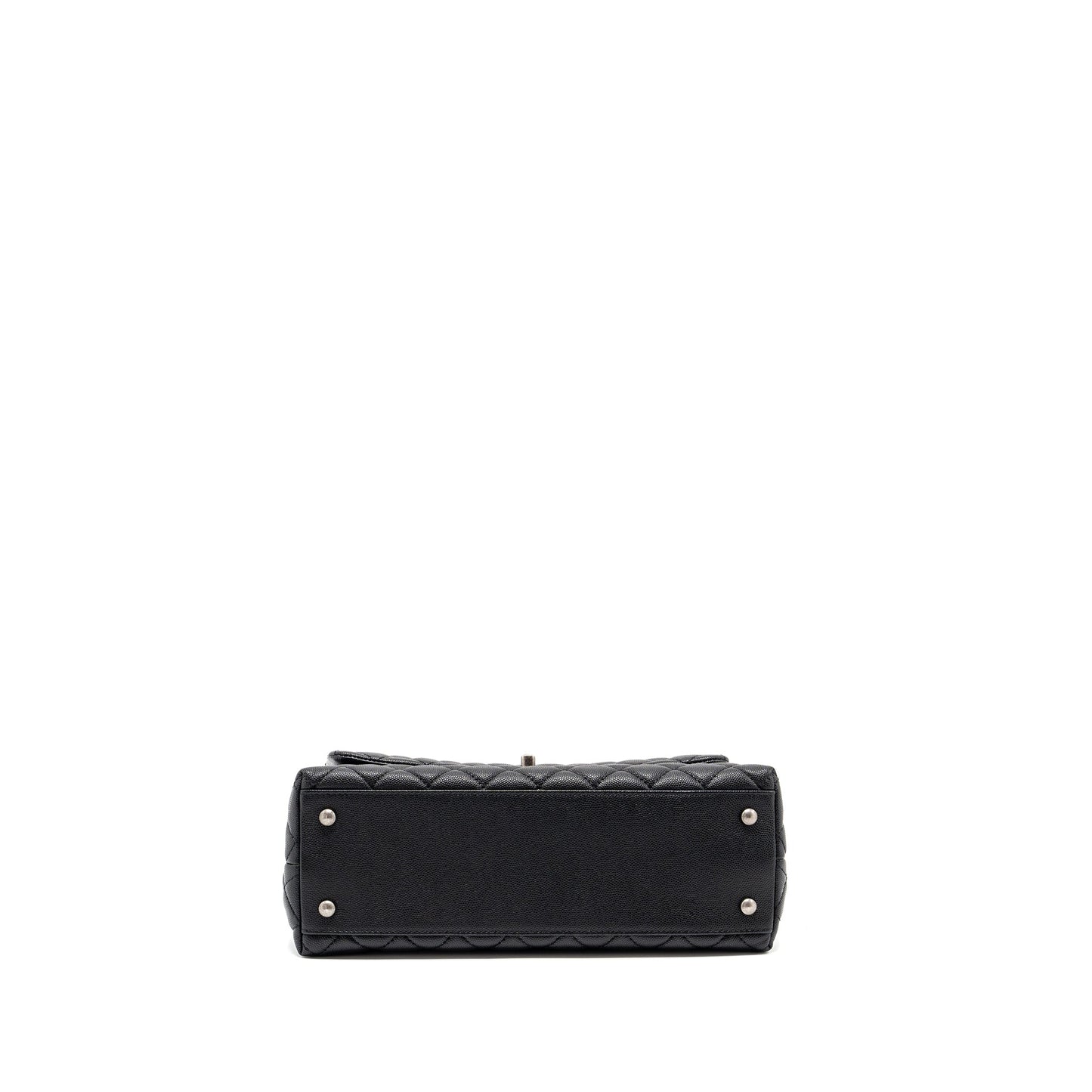 Chanel Medium Coco Handle Caviar / Lizard Handle Black Ruthenium Hardware