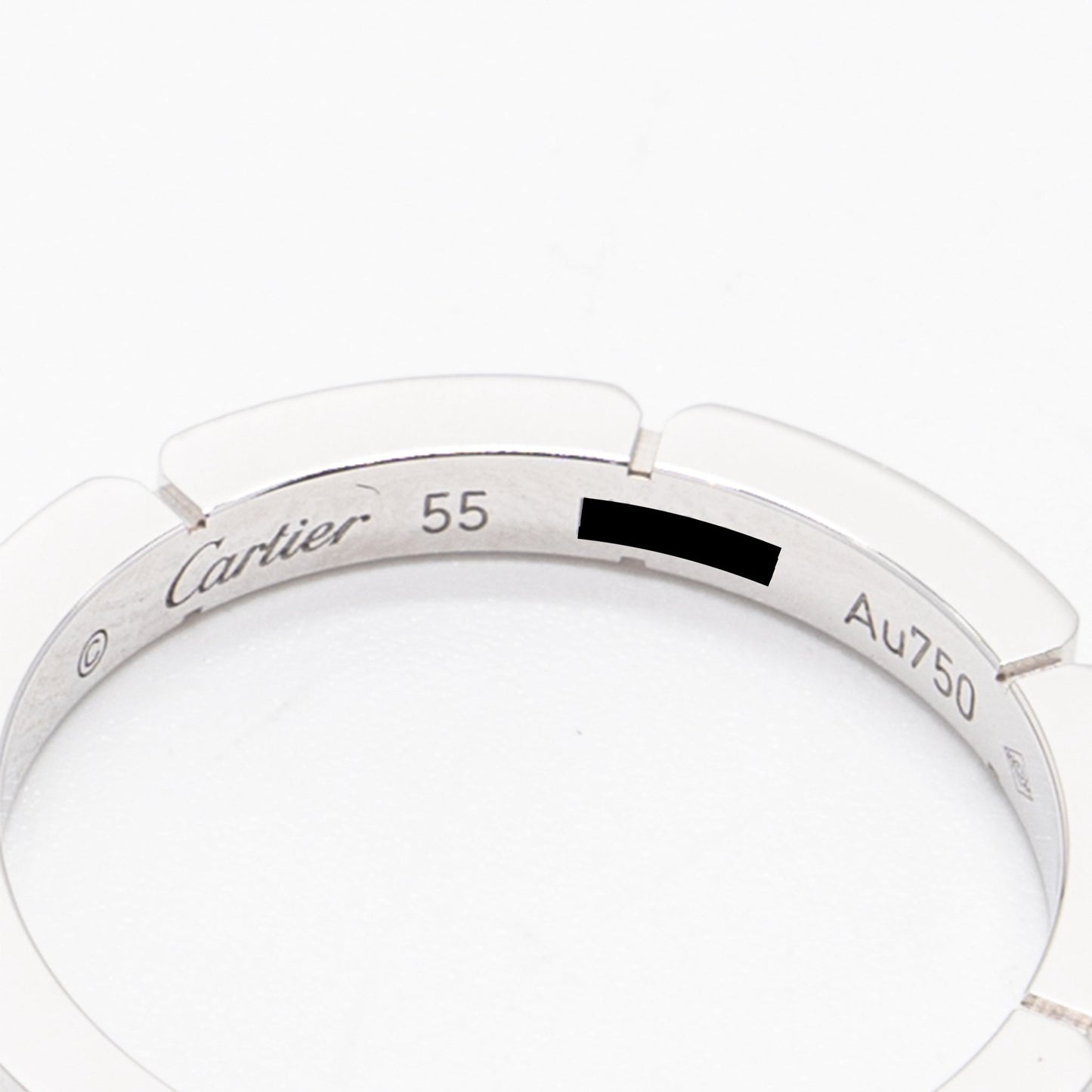 Cartier Size 55 Panthere Link Wedding Band 18K White Gold