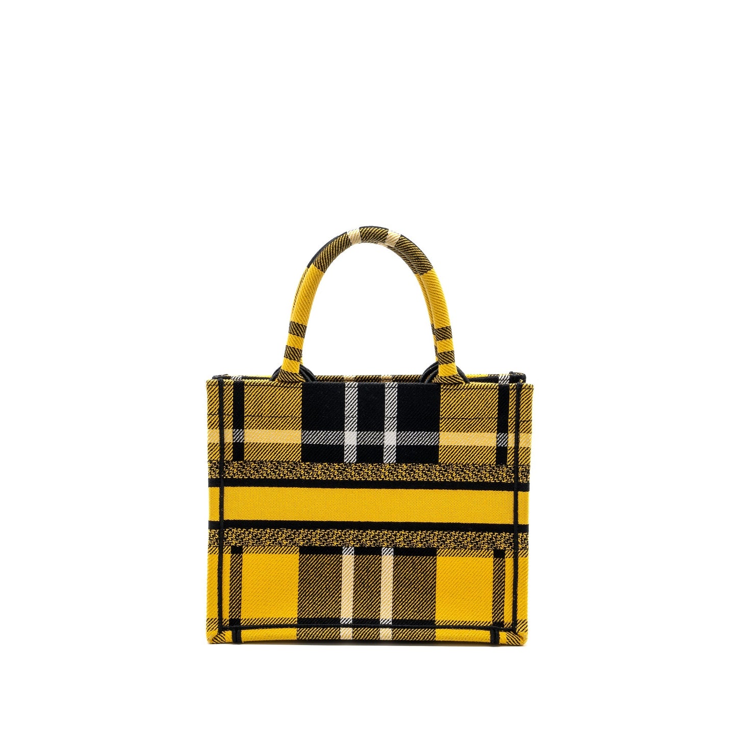 Luxury Dior small book tote canvas yellow / black