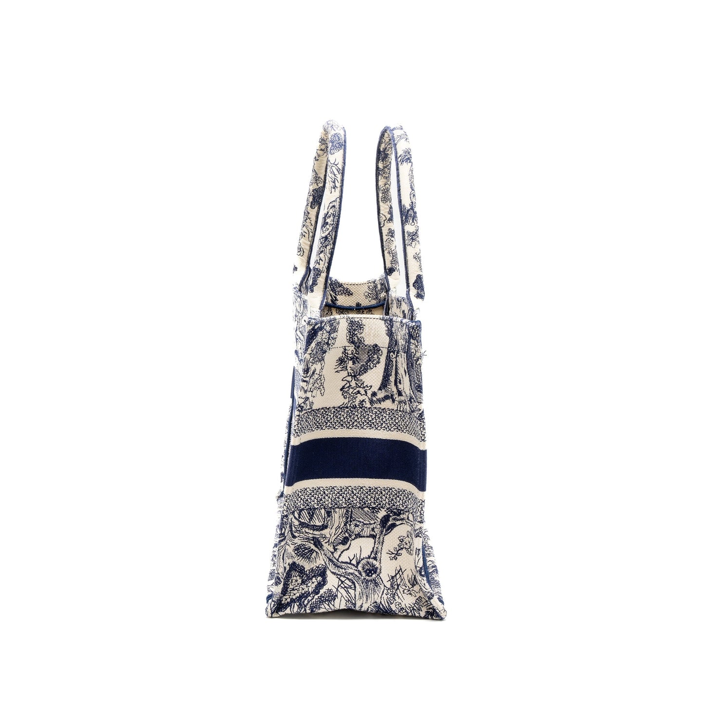 Luxury Dior Medium Book Tote Blue Toile de Jouy Embroidery