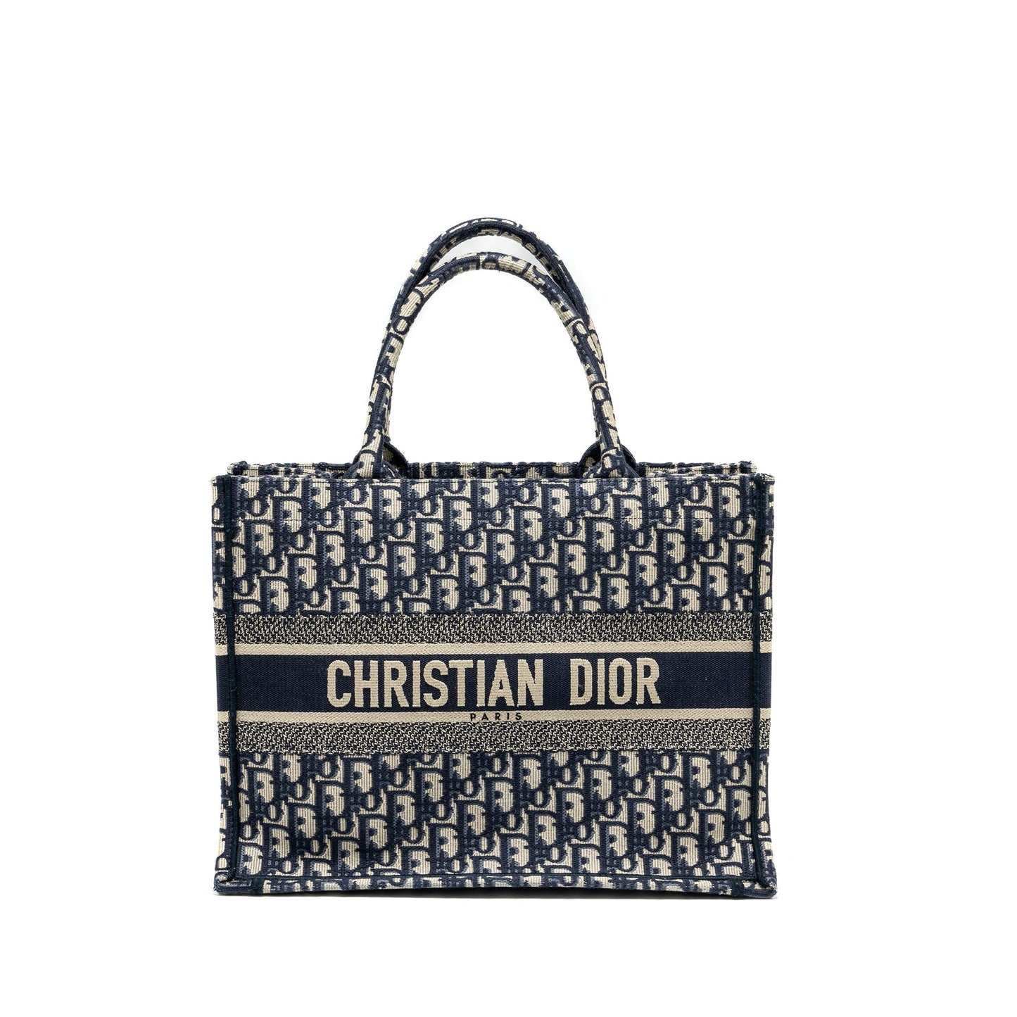Luxury Dior Medium Book Tote Blue Luxury Dior Oblique Embroidery
