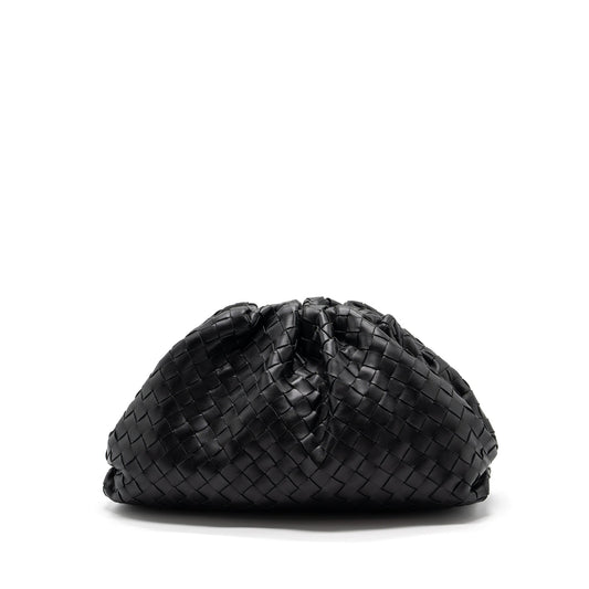 Bottega Veneta Pouch Intrecciato leather clutch lambskin black