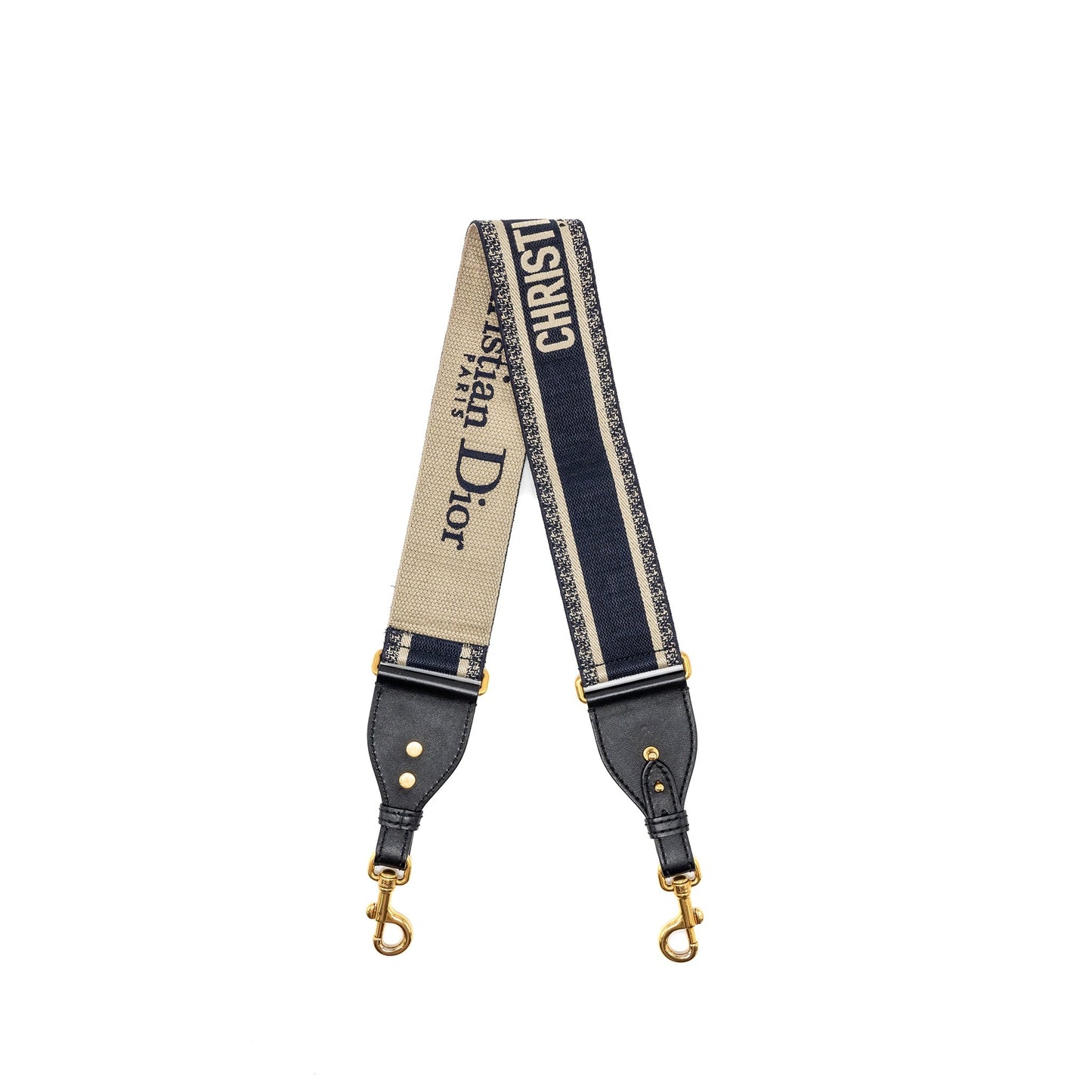 Luxury Dior Shoulder Strap Oblique Canvas Black/Navy GHW