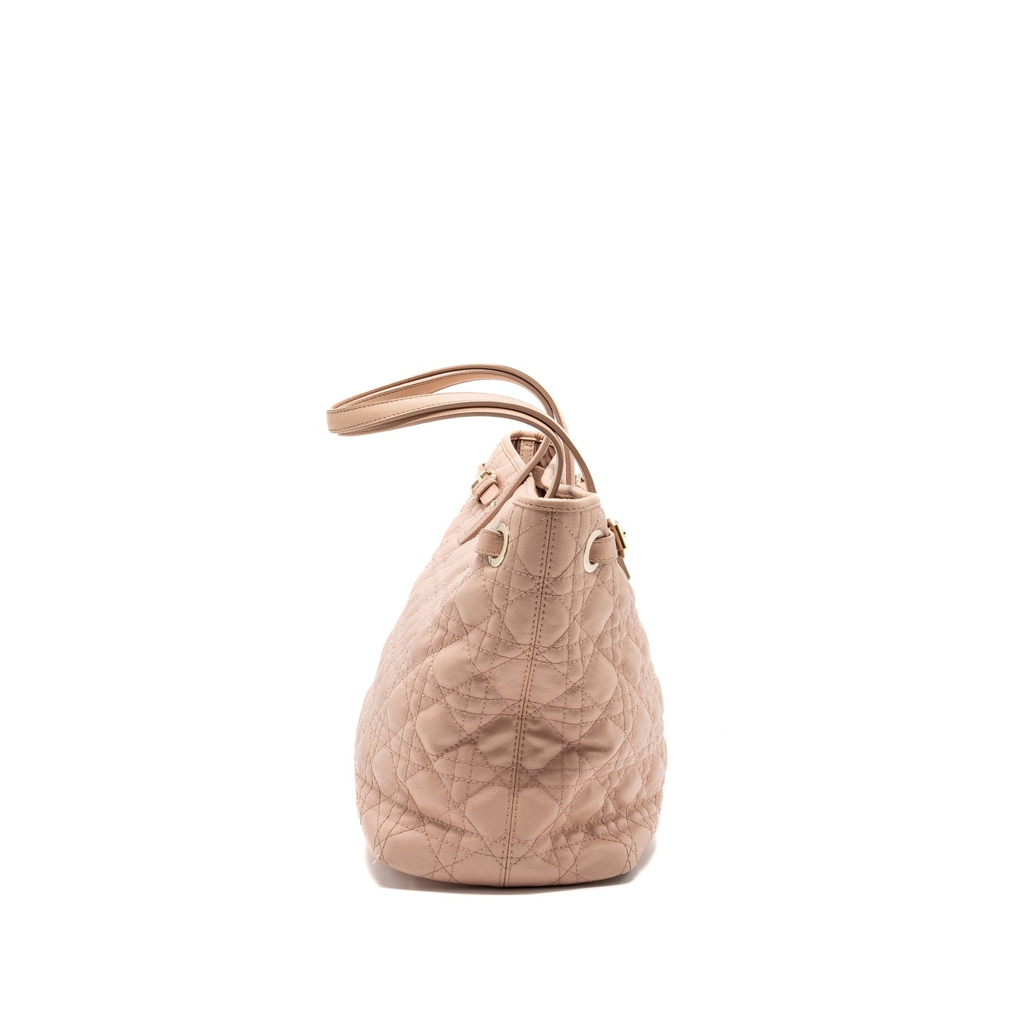 Luxury Dior small shopping tote bag light pink GHW