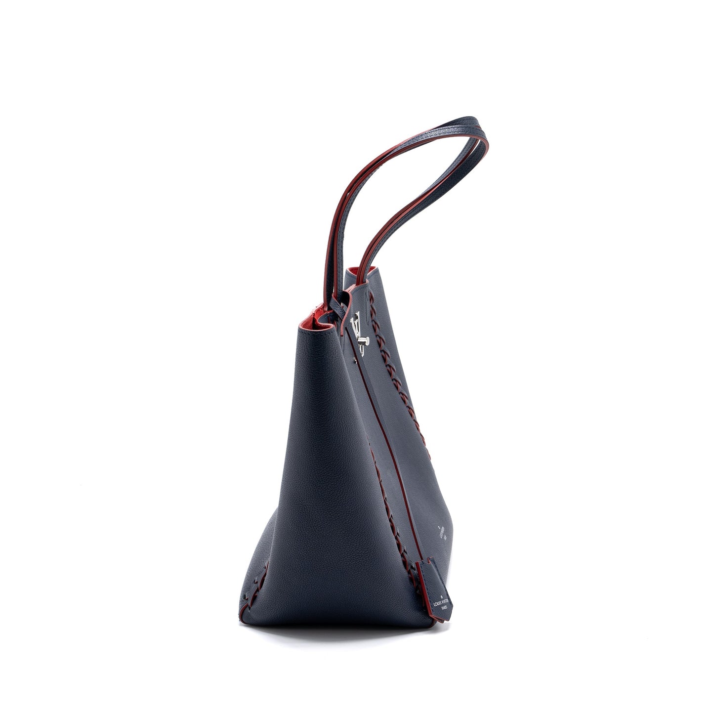 Louis Vuitton Lock Me Tote Bag Calfskin Navy SHW