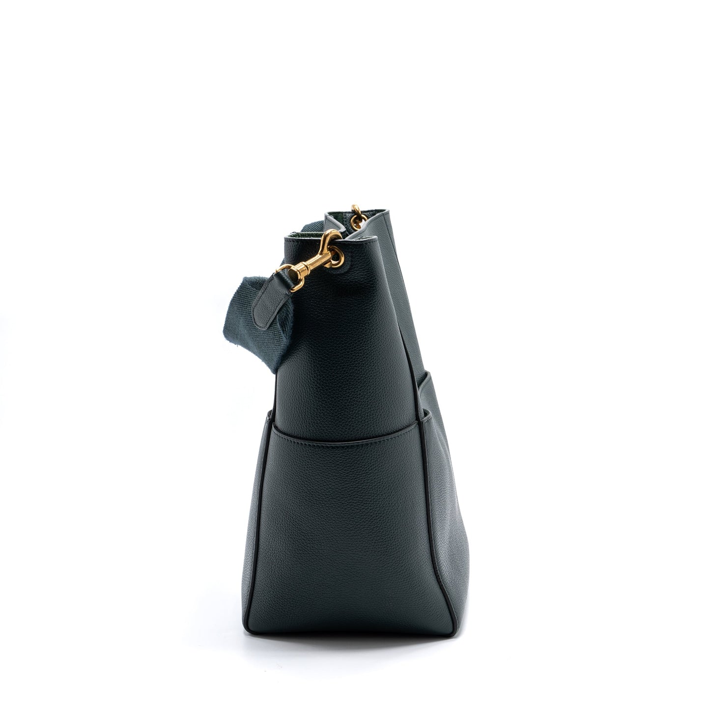 Celine Sangle bucket bag calfskin dark green GHW