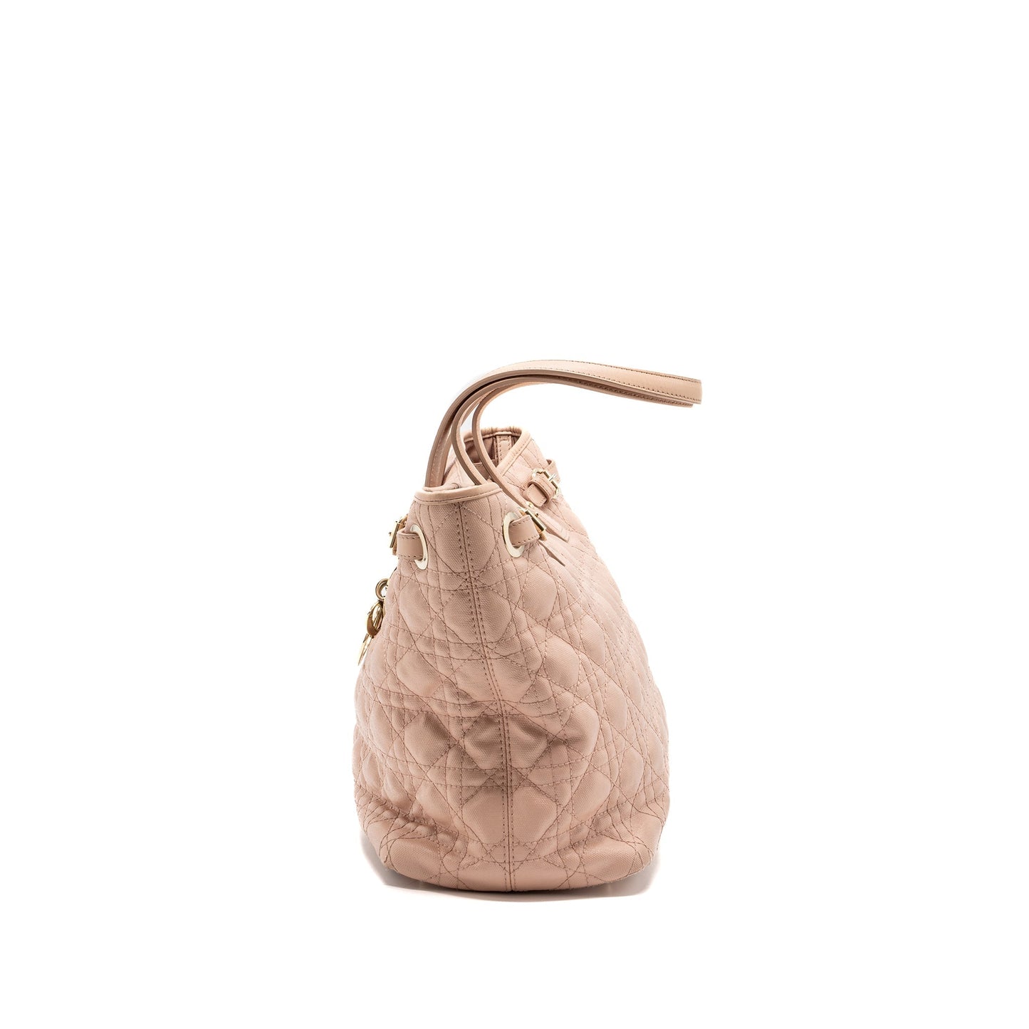 Luxury Dior small shopping tote bag light pink GHW