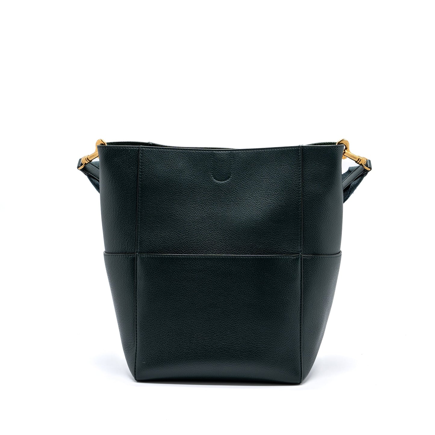Celine Sangle bucket bag calfskin dark green GHW