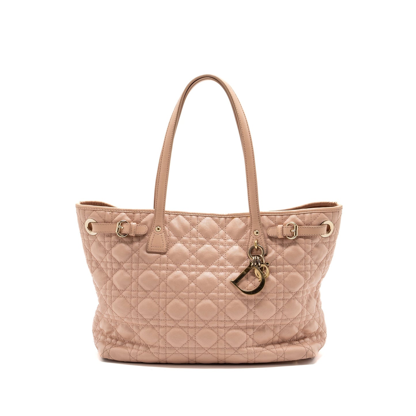 Luxury Dior small shopping tote bag light pink GHW