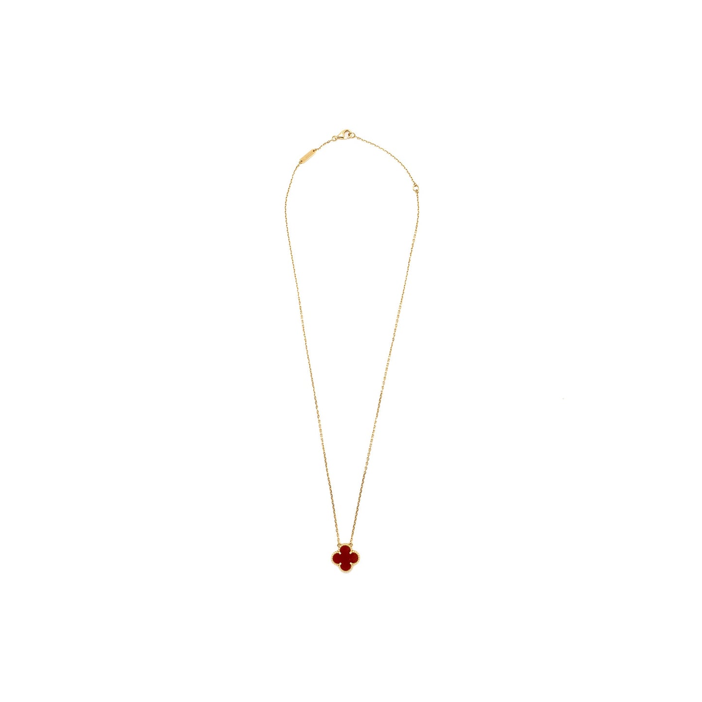 Van cleef and arpels vintage Alhambra pendant 18K yellow gold / carnelian
