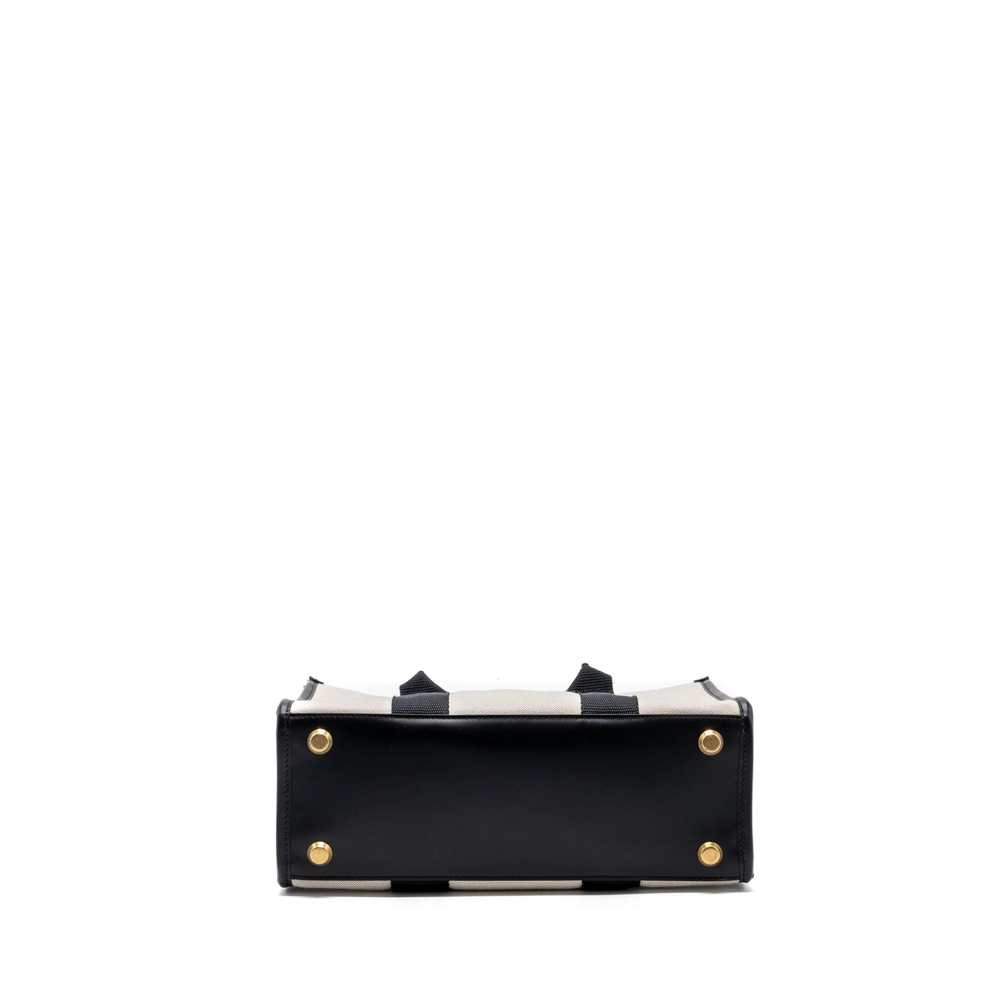 BALENCIAGA Small Tote Bag Canvas/ Leather Black/White GHW