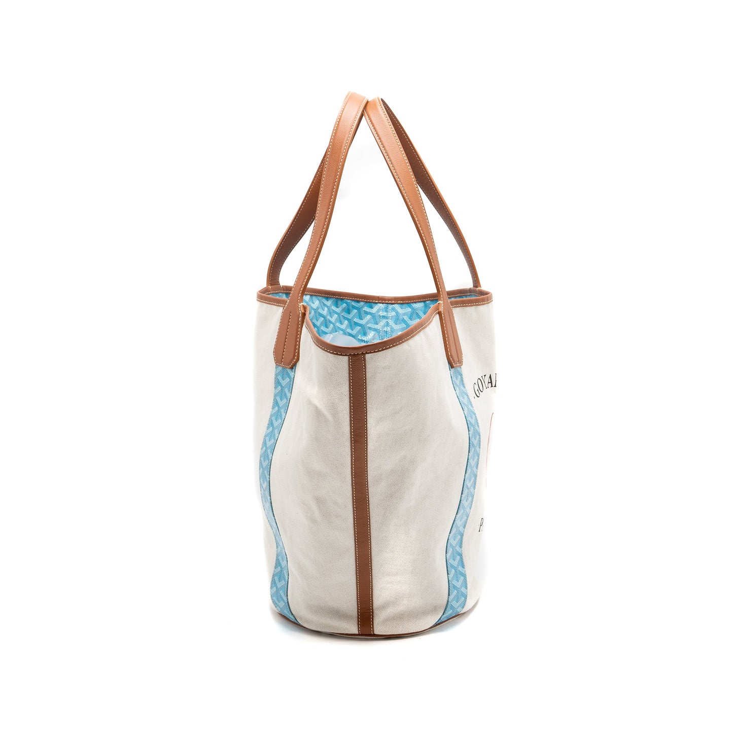 Goyard Belharra Biarritz Goyardline Canvas Light Blue Reversible Tote