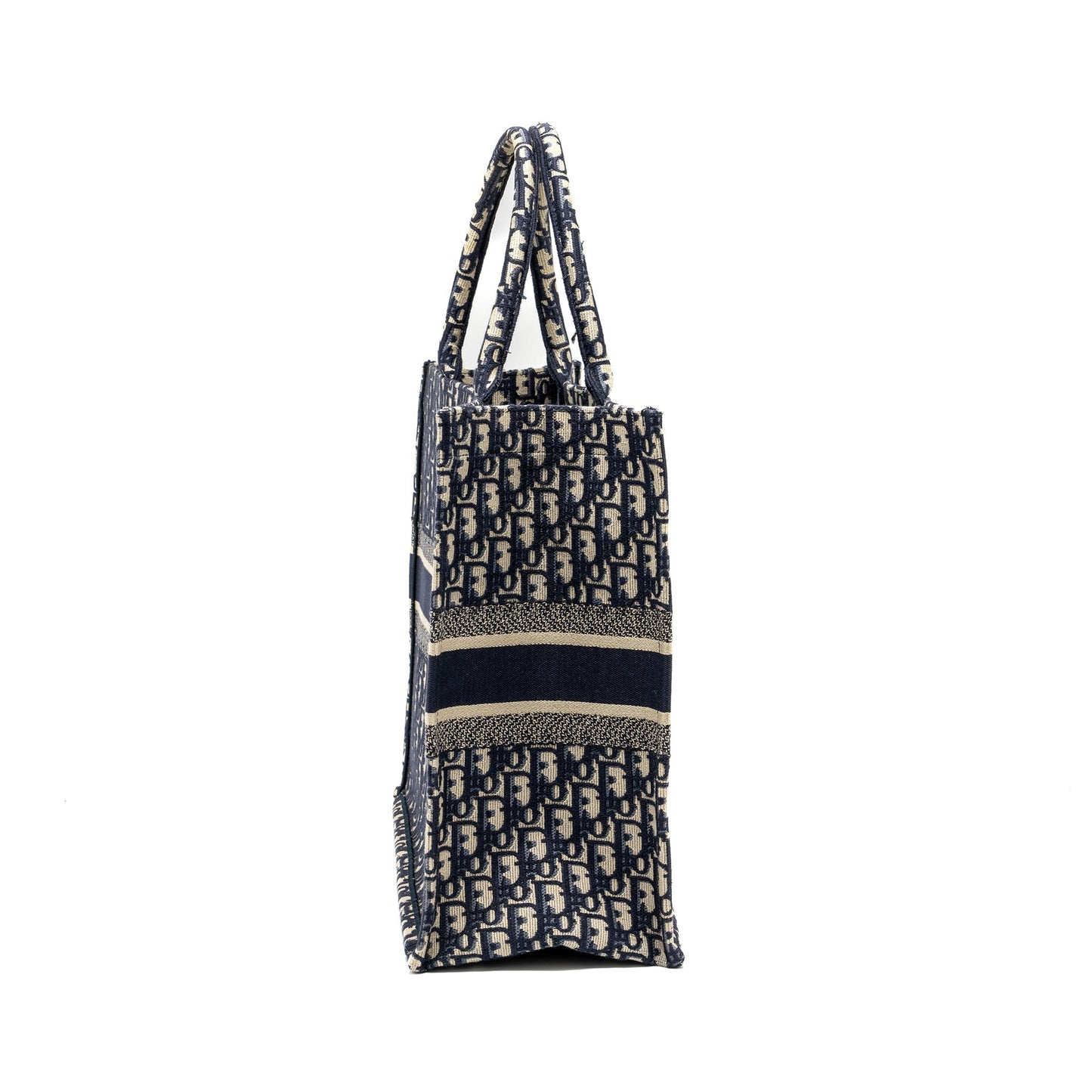 Luxury Dior Large Book Tote Blue Luxury Dior Oblique Embroidery