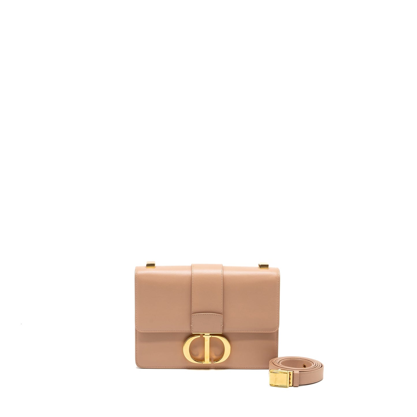 Luxury Dior 30 Montaigne Medium Flap Bag Calfskin Beige GHW