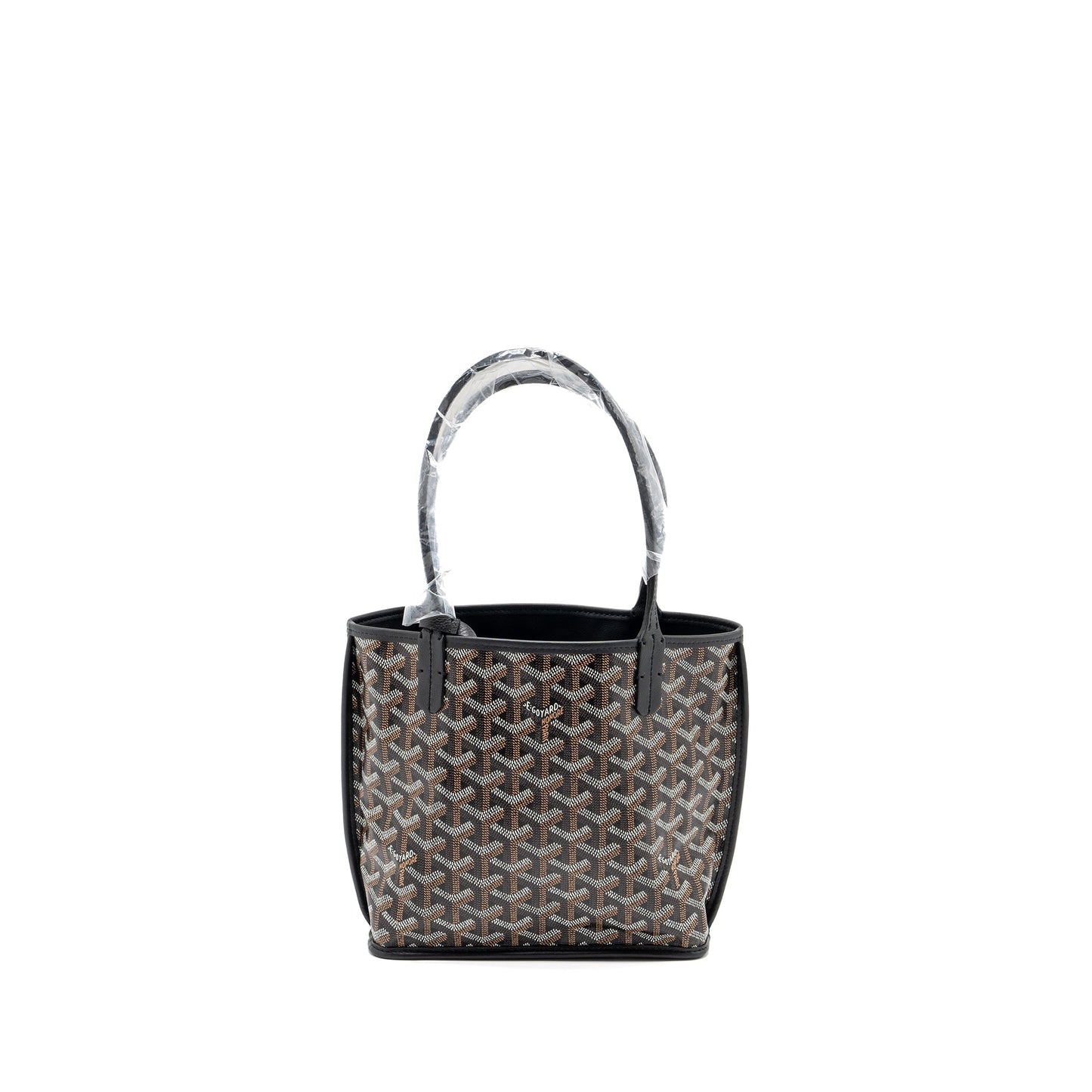 Goyard Anjou Mini Tote Bag Goyardine Canvas/Calfskin Black SHW