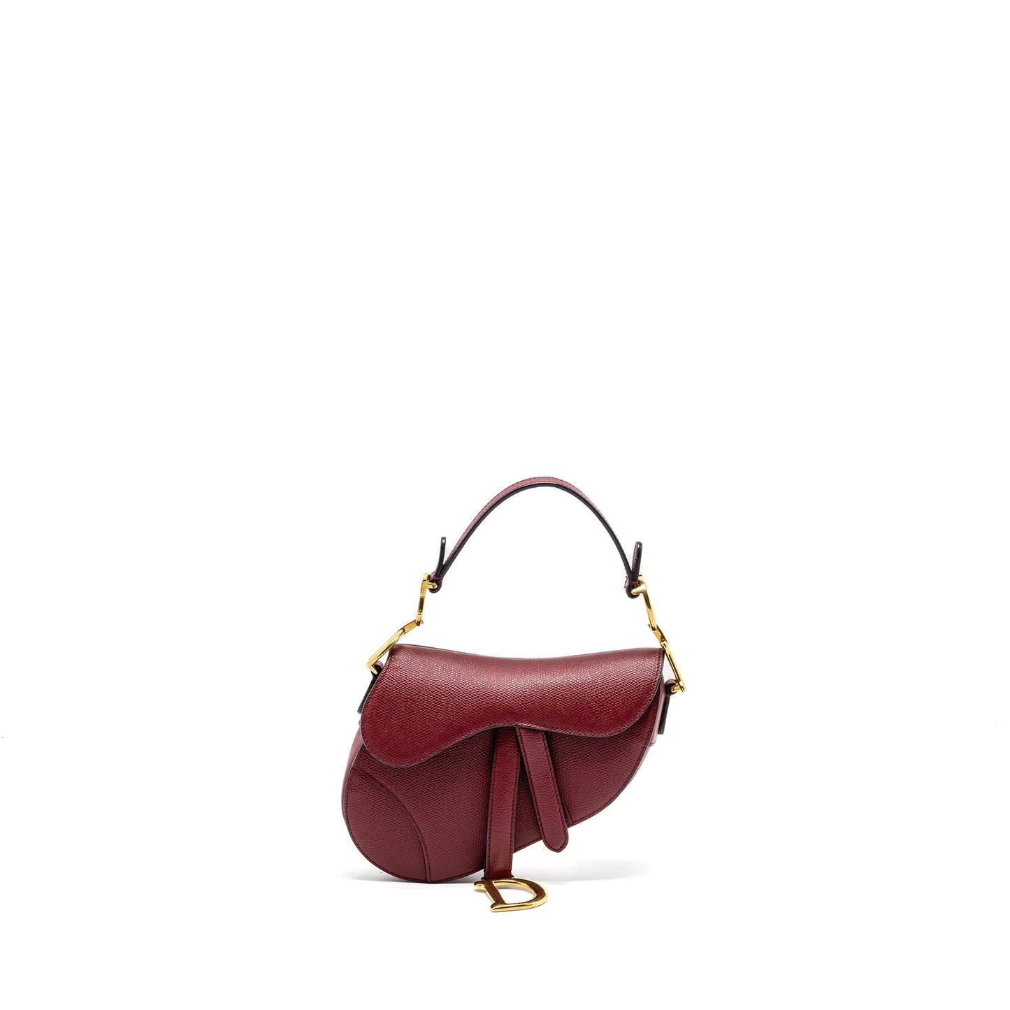 Luxury Dior Mini Saddle bag calfskin red GHW