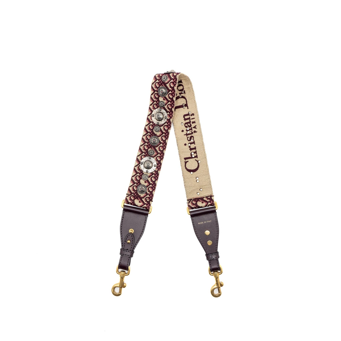 Luxury Dior Shoulder strap oblique canvas / calfskin red GHW