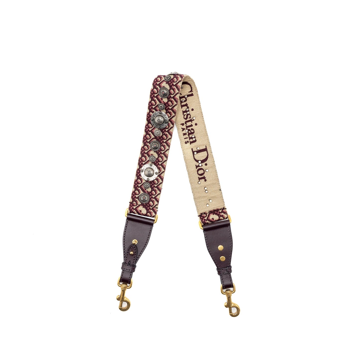 Luxury Dior Shoulder strap oblique canvas / calfskin red GHW