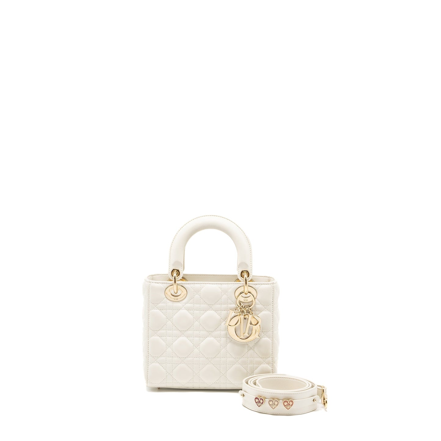 Luxury Dior Small Lady My ABCLuxury Dior Lambskin White LGHW