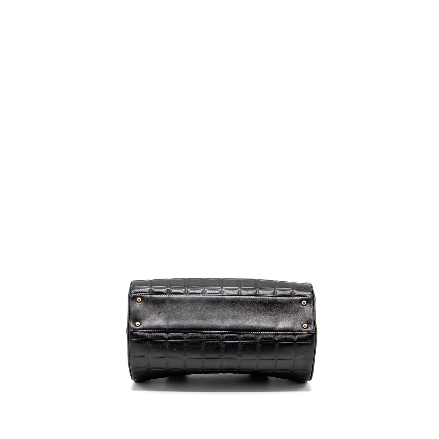 Chanel Vintage Chocolate Bar Barrel Handbag Lambskin Black GHW