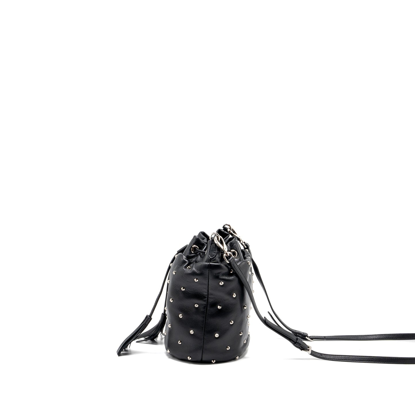 Miu Miu Small Bucket Bag Studded Nappa Lambskin BLACK SHW