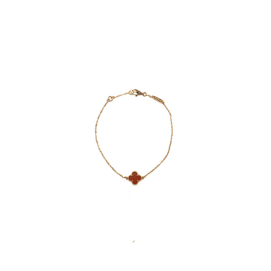 Van cleef & arpels sweet alhambra bracelet rose gold, carnelian