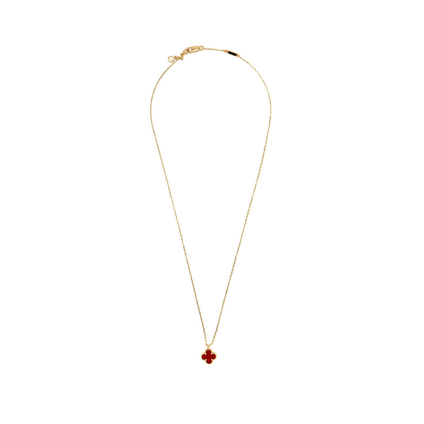 Van Cleef & Arpels Sweet Alhambra Pendant Rose Gold, Carnelian