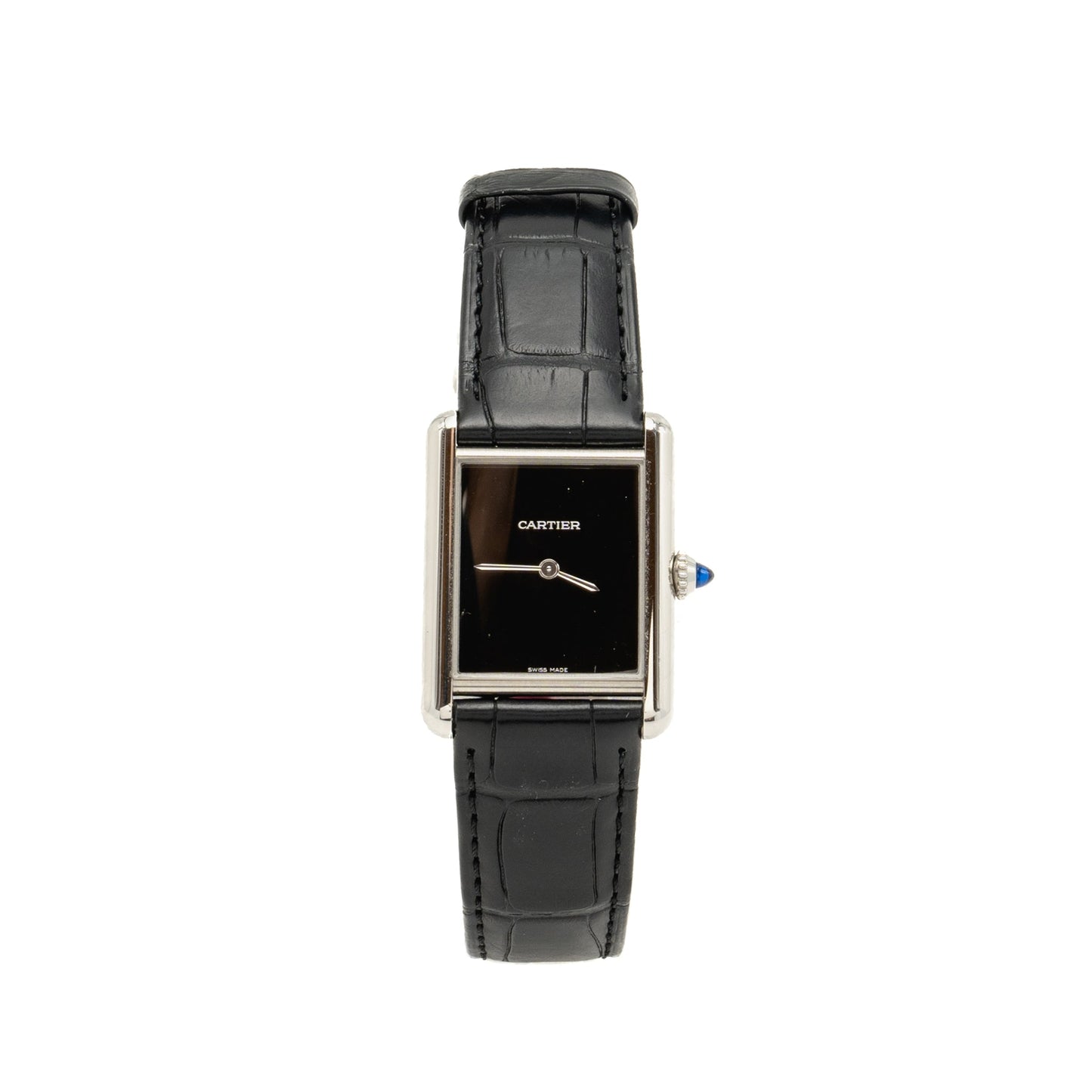 Cartier Tank Must Watch, Large Model Black Dial Ref: WSTA0108