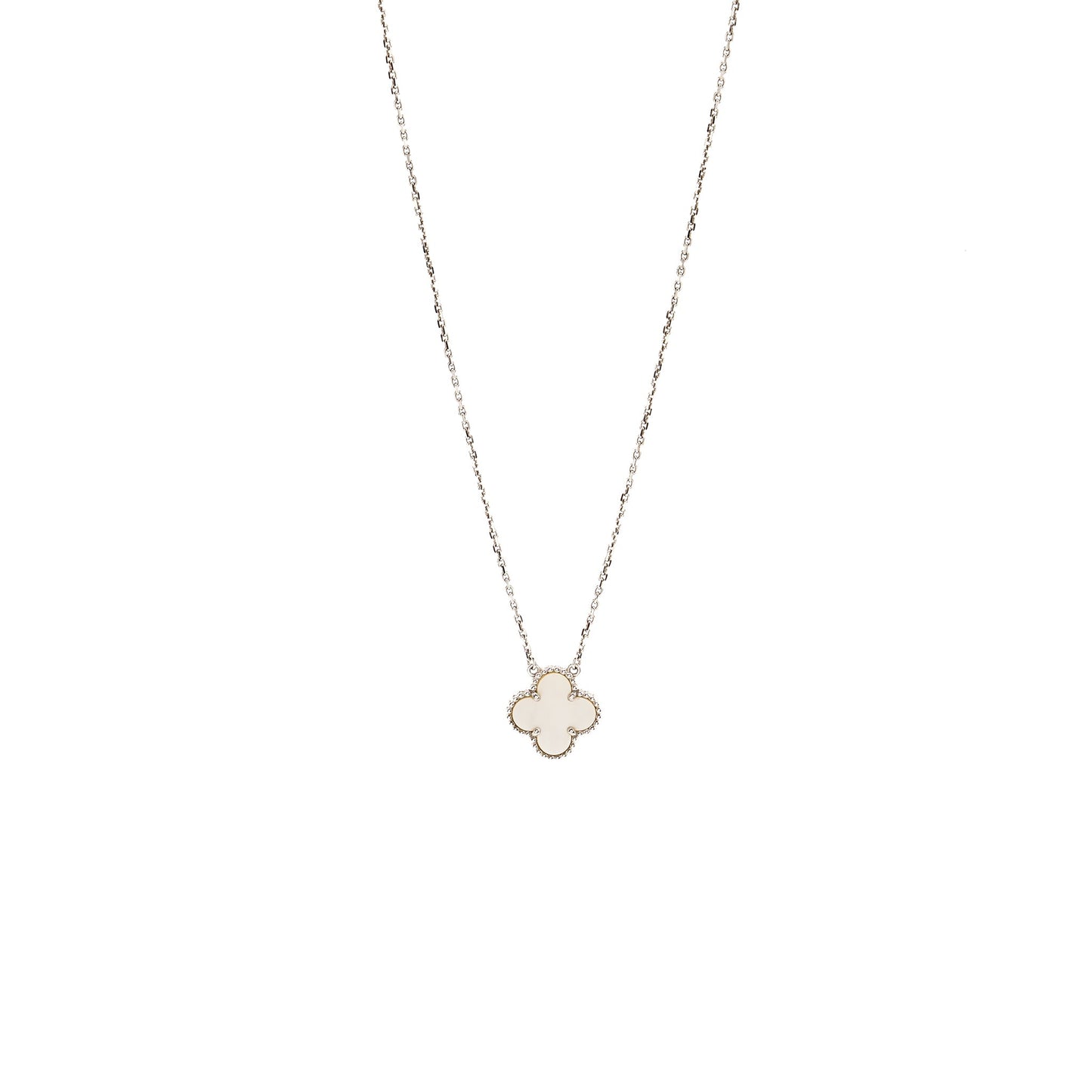 Van Cleef & Arpels Vintage Alhambra Pendant Mother-of-Pearl, White Gold