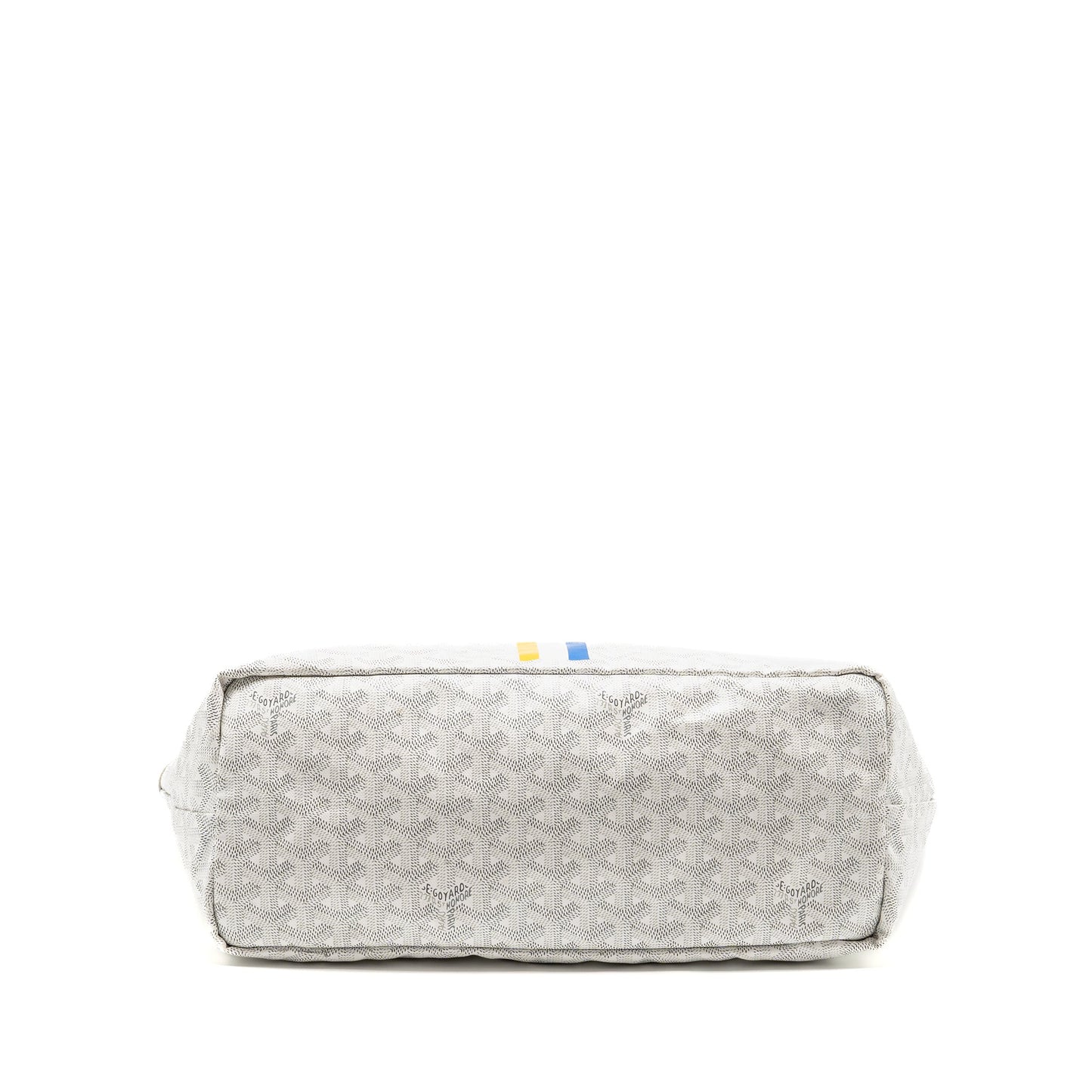 Goyard Saint Louis PM Tote Limited Edition Goyardine Canvas/Calfskin White/Blue/Yellow SHW