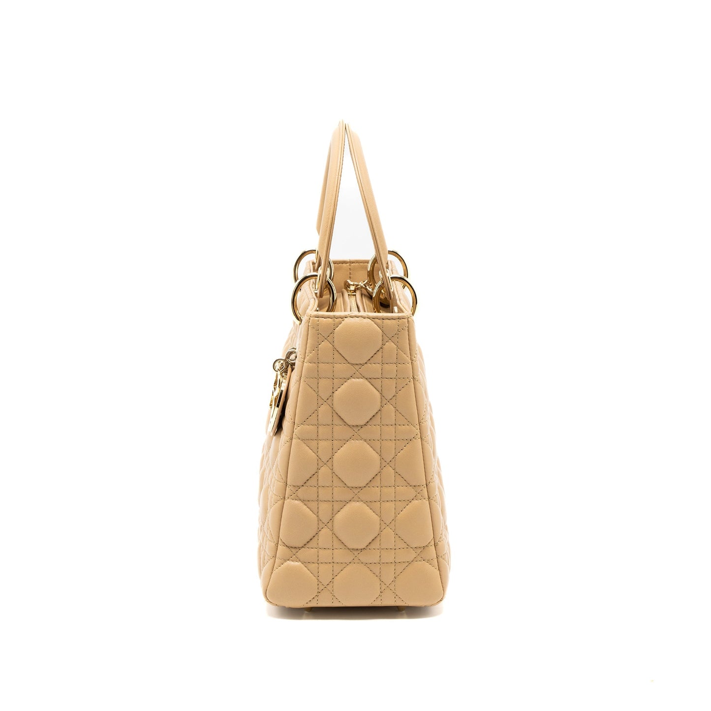 Luxury Dior Medium Lady Luxury Dior Lambskin Beige LGHW