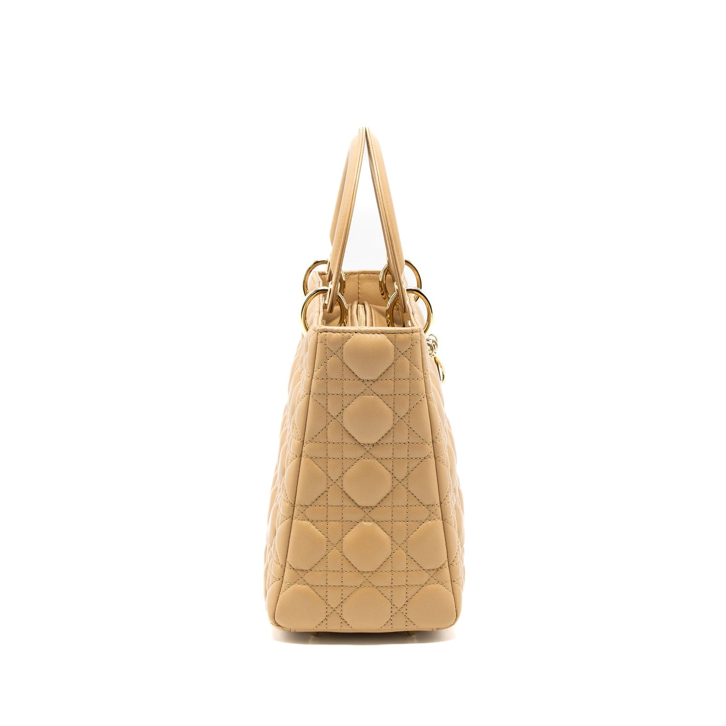 Luxury Dior Medium Lady Luxury Dior Lambskin Beige LGHW