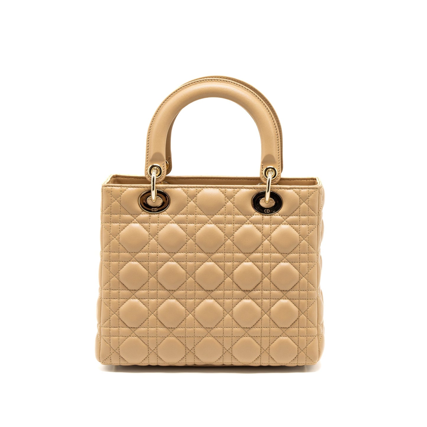 Luxury Dior Medium Lady Luxury Dior Lambskin Beige LGHW