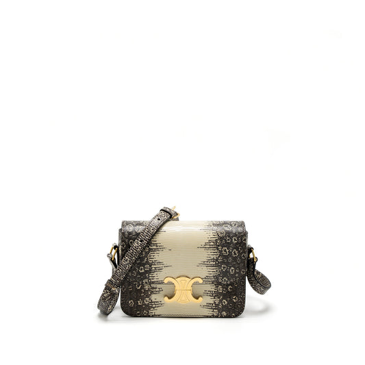 Celine Teen Triomphe Bag Lizard Natural Colour GHW