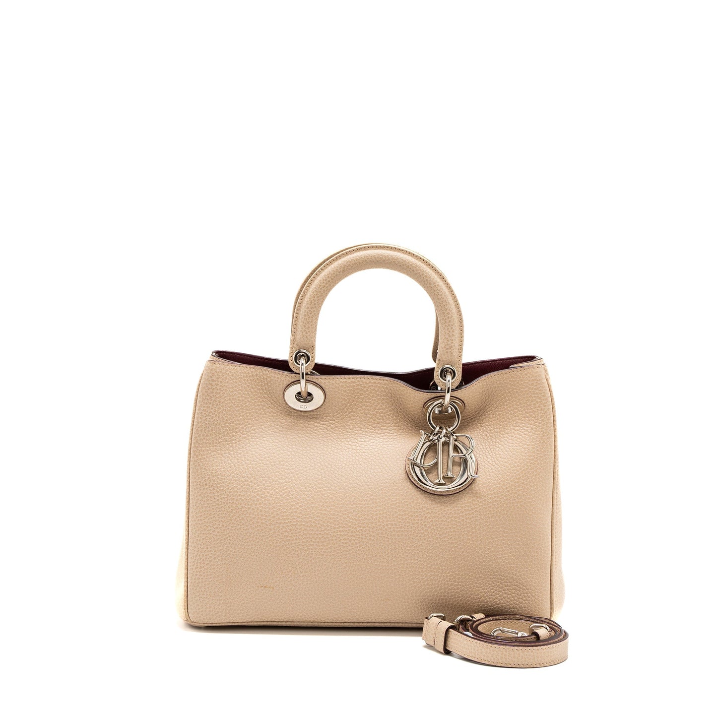 Luxury Dior Luxury Diorissimo Bag Calfskin Beige/Pink SHW