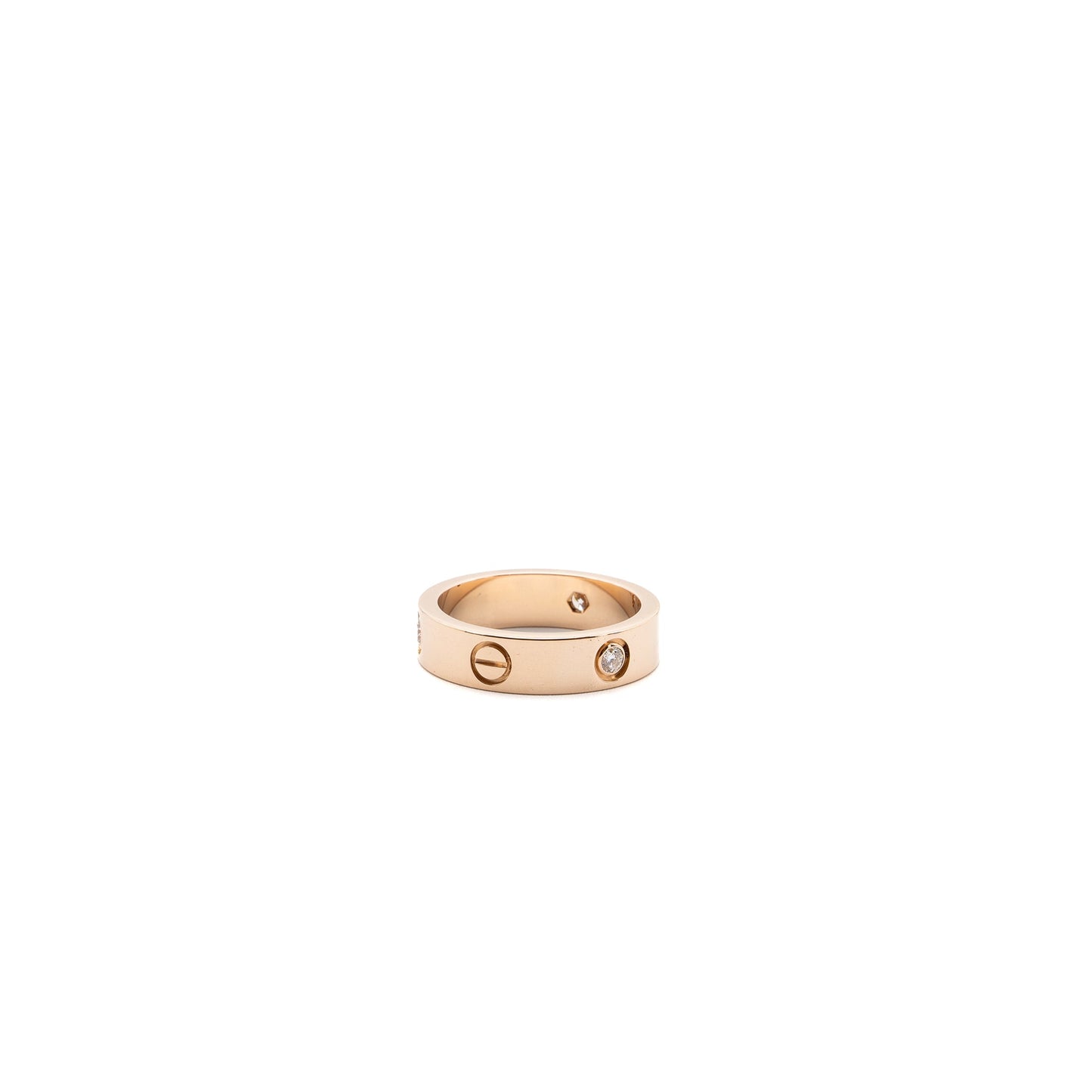 Cartier Size 60 Love Ring Rose Gold With 3 Diamonds