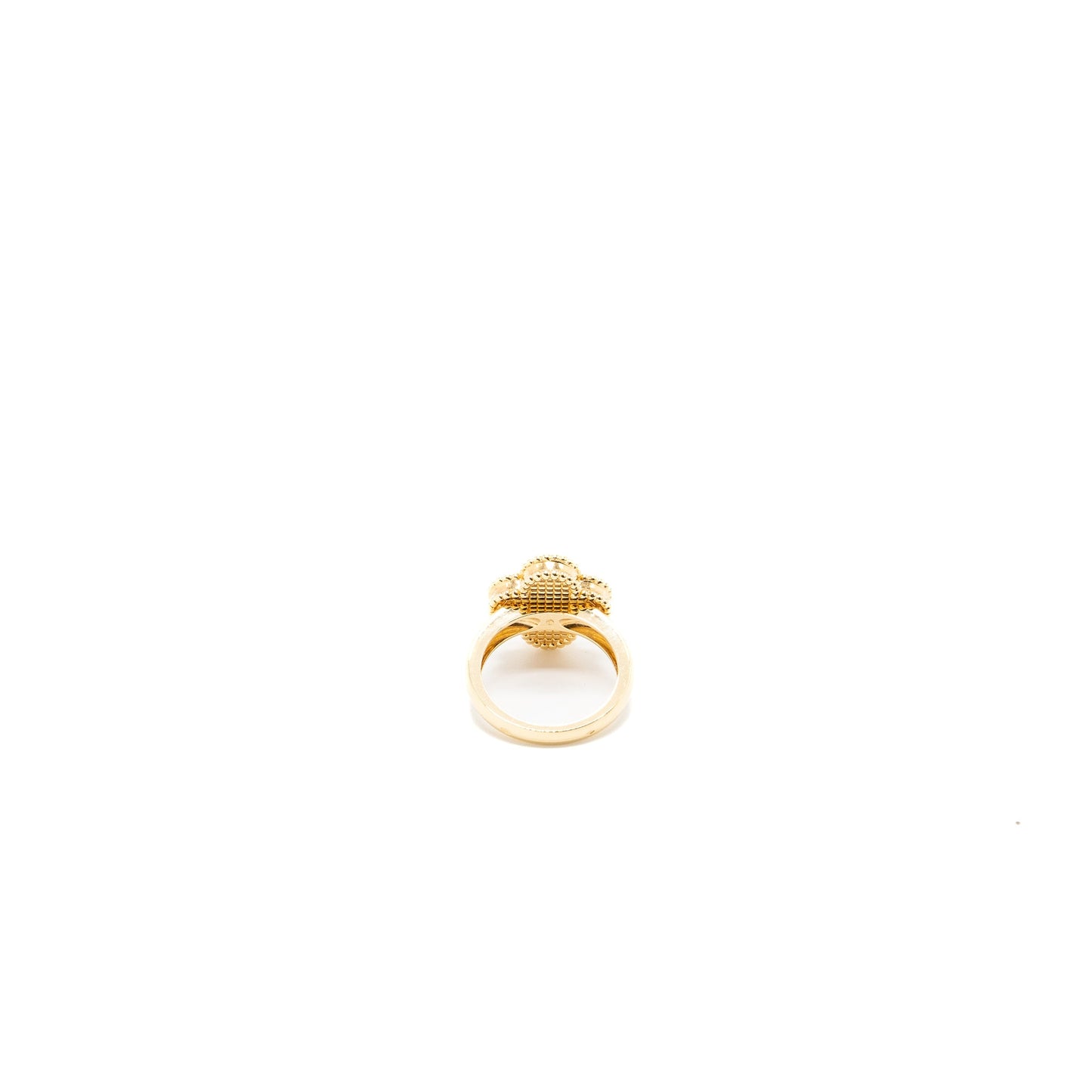 Van Cleef & Arpels SIZE 50 vintage Alhambra ring onyx,18k yellow gold, diamond