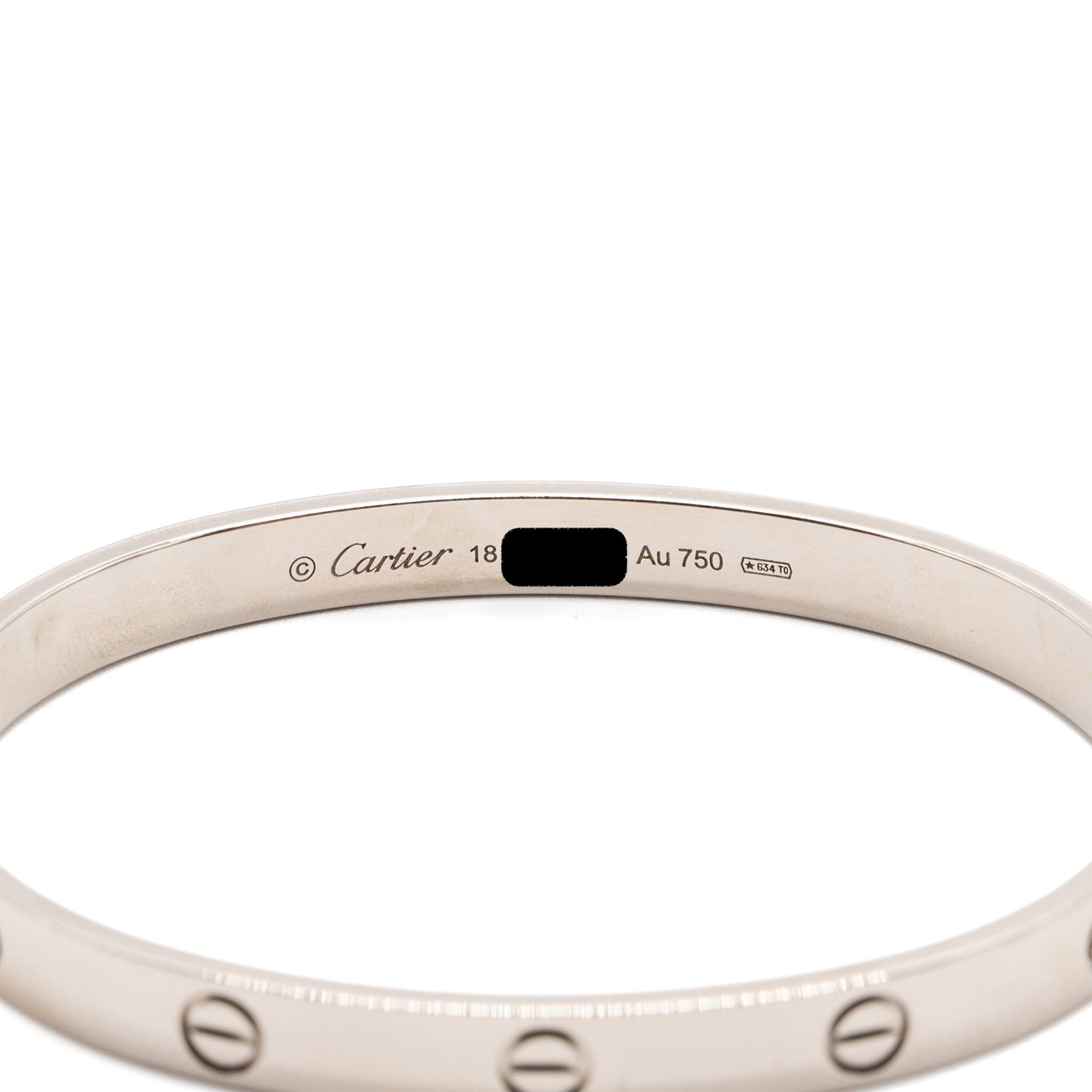 Cartier Size 18 Love Bracelet white gold