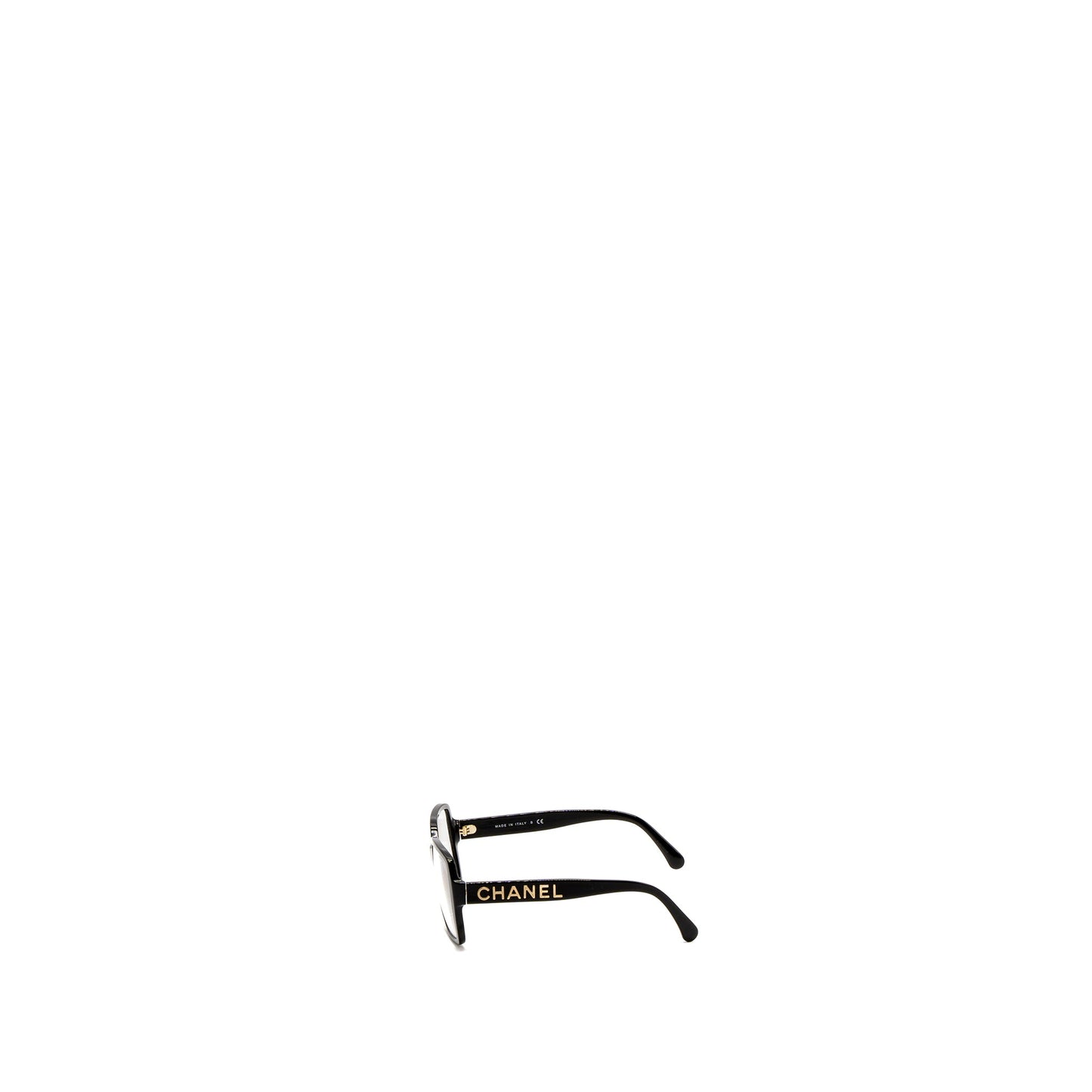 Chanel 5408-A Square Glasses Frame Letter Black GHW