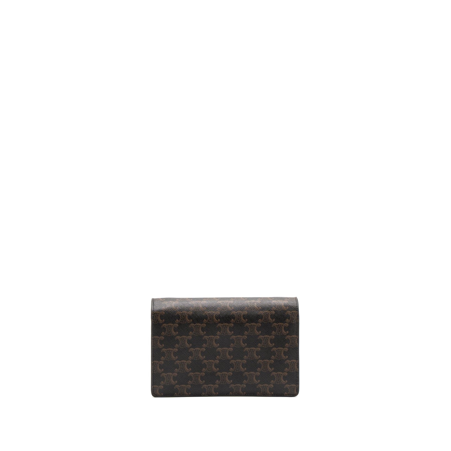 Celine Wallet On Strap Triomphe Canvas/Smooth Lambskin Tan GHW
