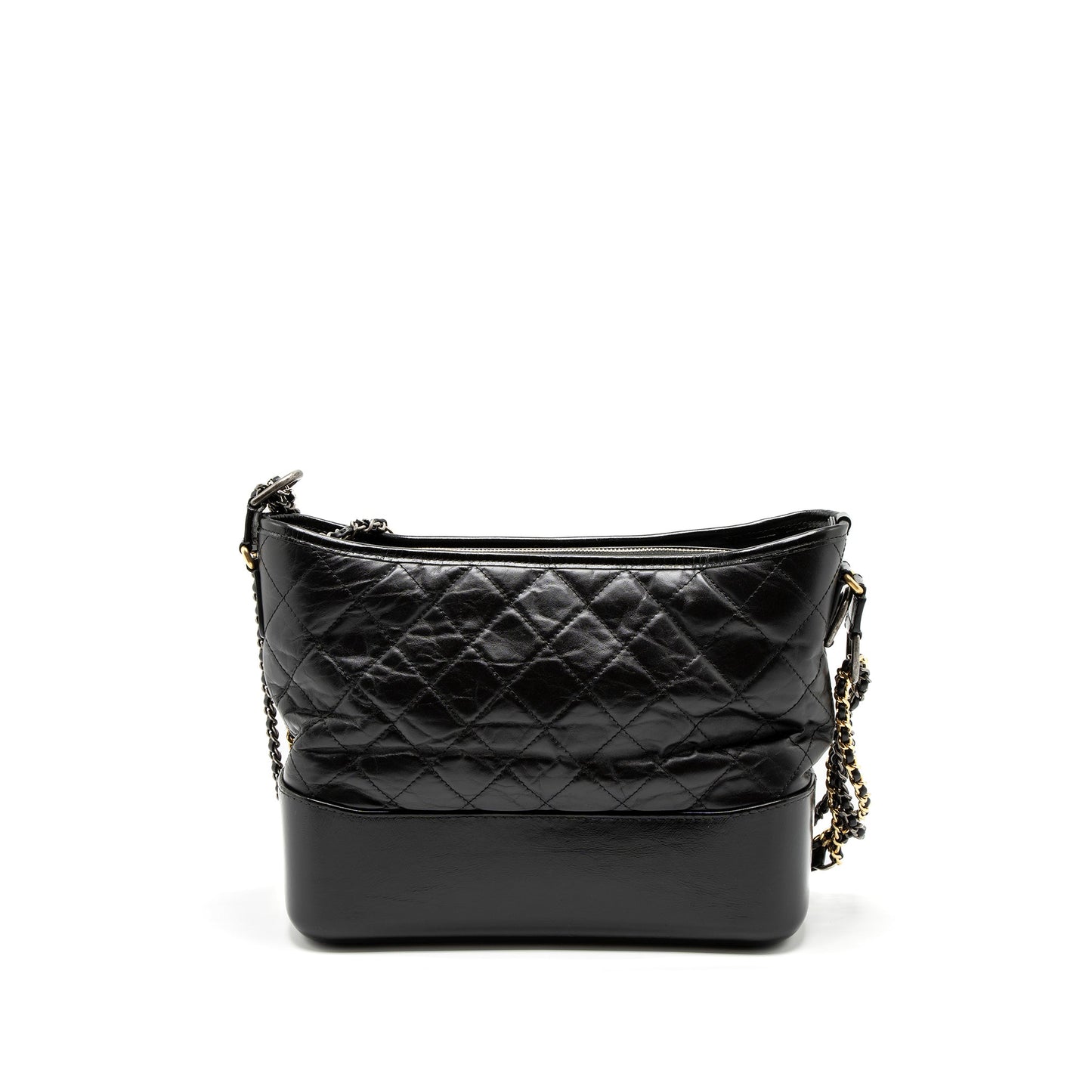 Chanel Large Gabrielle Hobo Bag Aged Calfskin Black Multicolour Hardware
