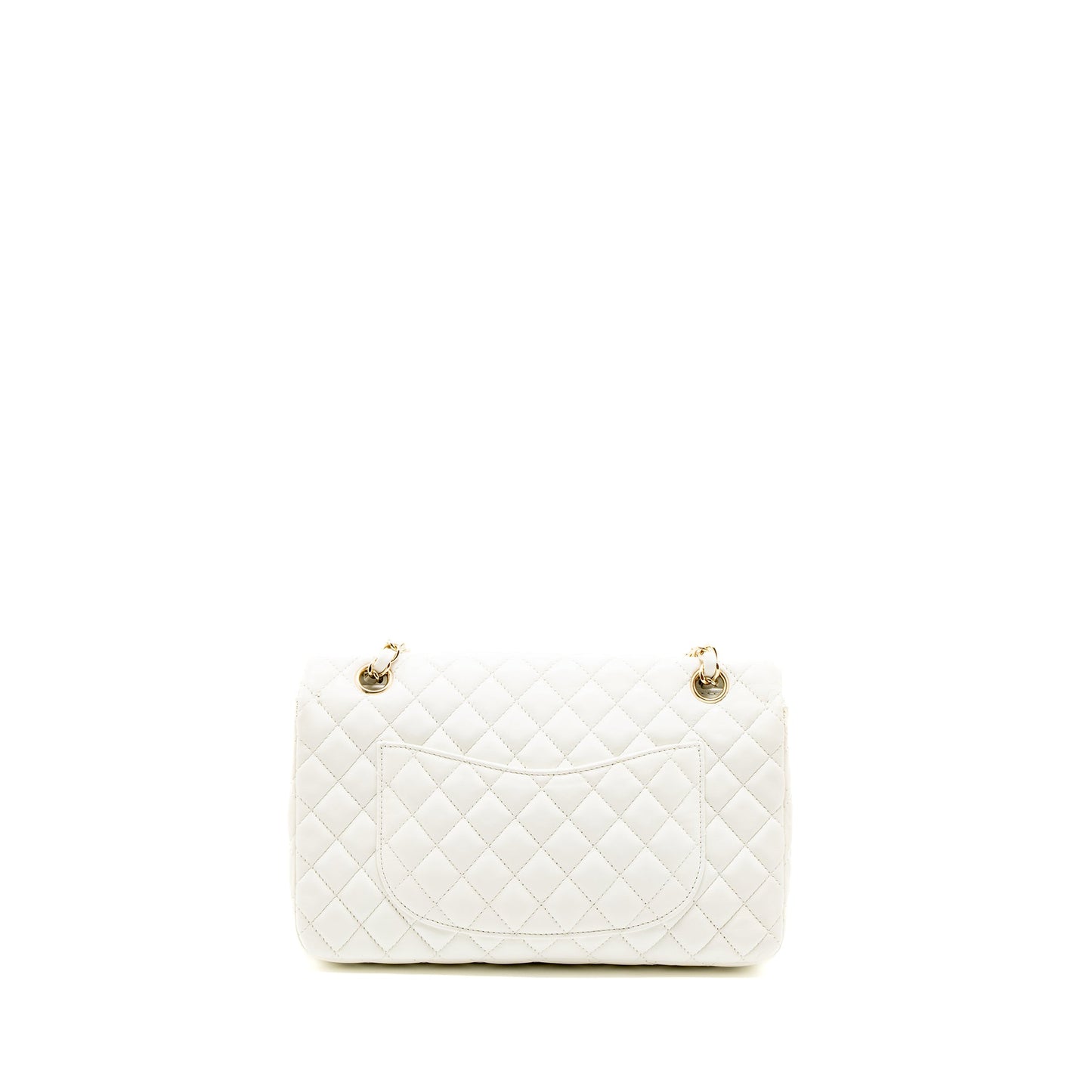 Chanel Quilted Flap Bag with Heart Charm Lambskin White LGHW