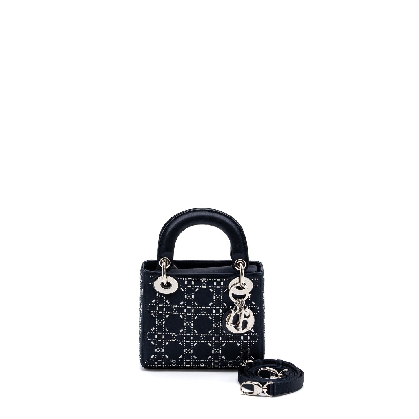 Luxury Dior Mini Lady Luxury Dior Satin Crystal Dark Blue SHW