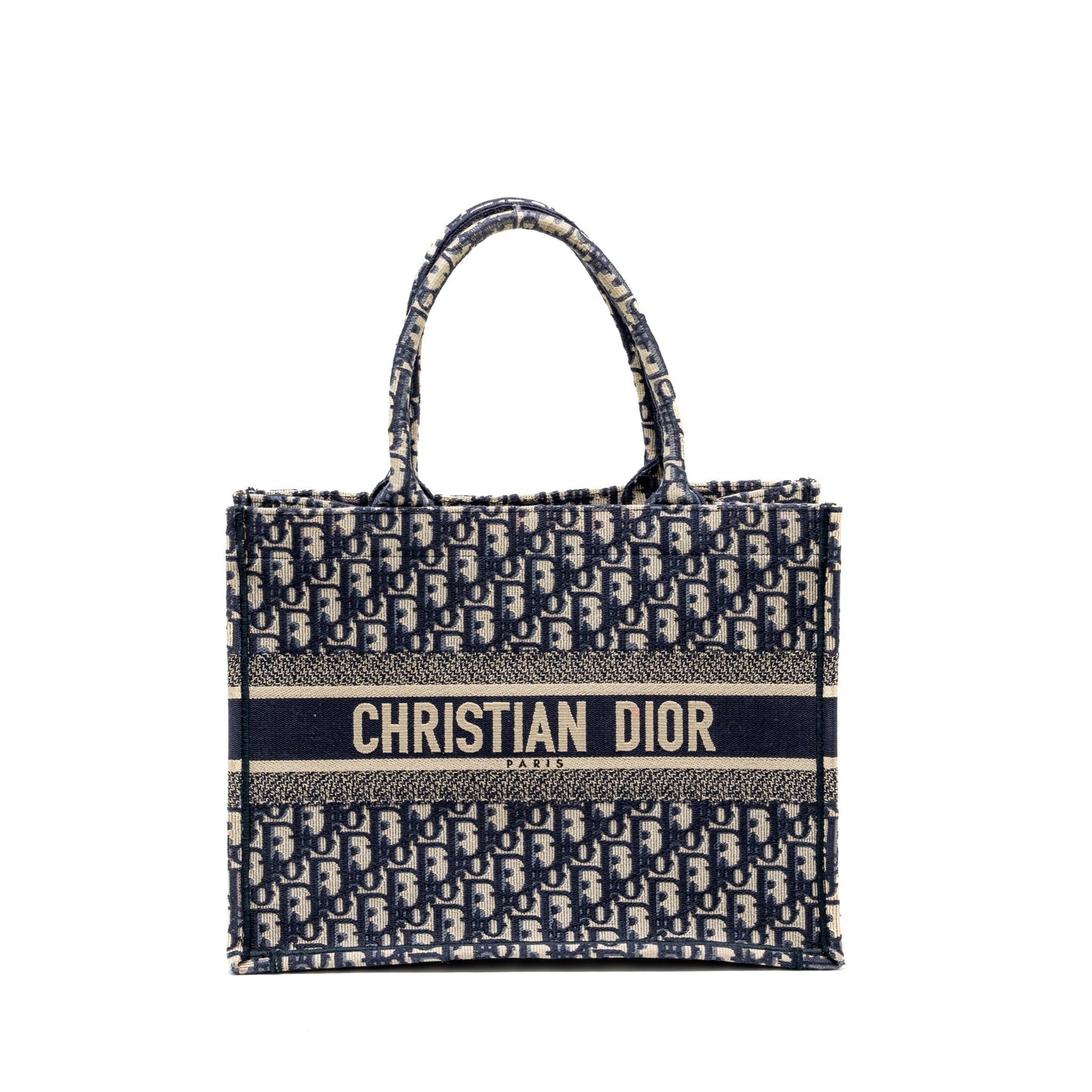 Luxury Dior Medium Book Tote Luxury Dior Oblique Embroidery Blue