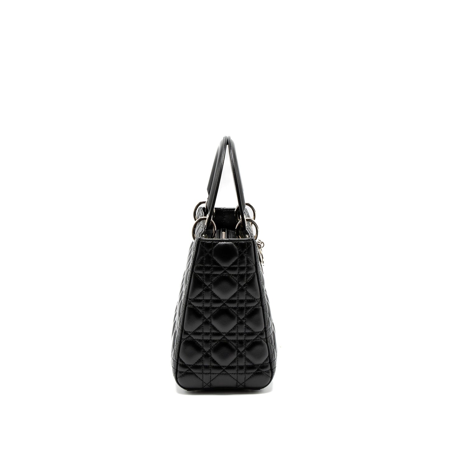 Luxury Dior Medium Lady Luxury Dior Lambskin Black SHW
