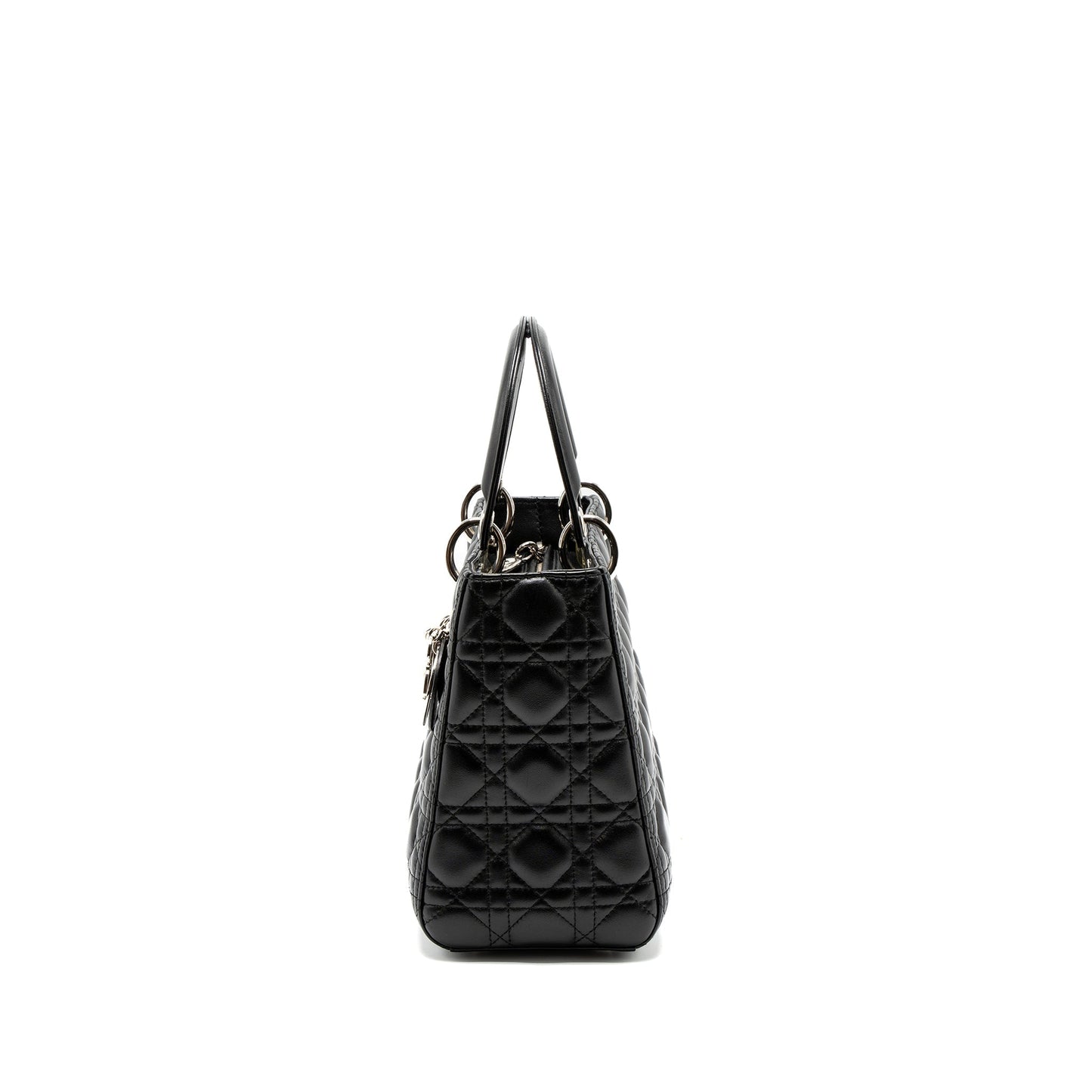Luxury Dior Medium Lady Luxury Dior Lambskin Black SHW