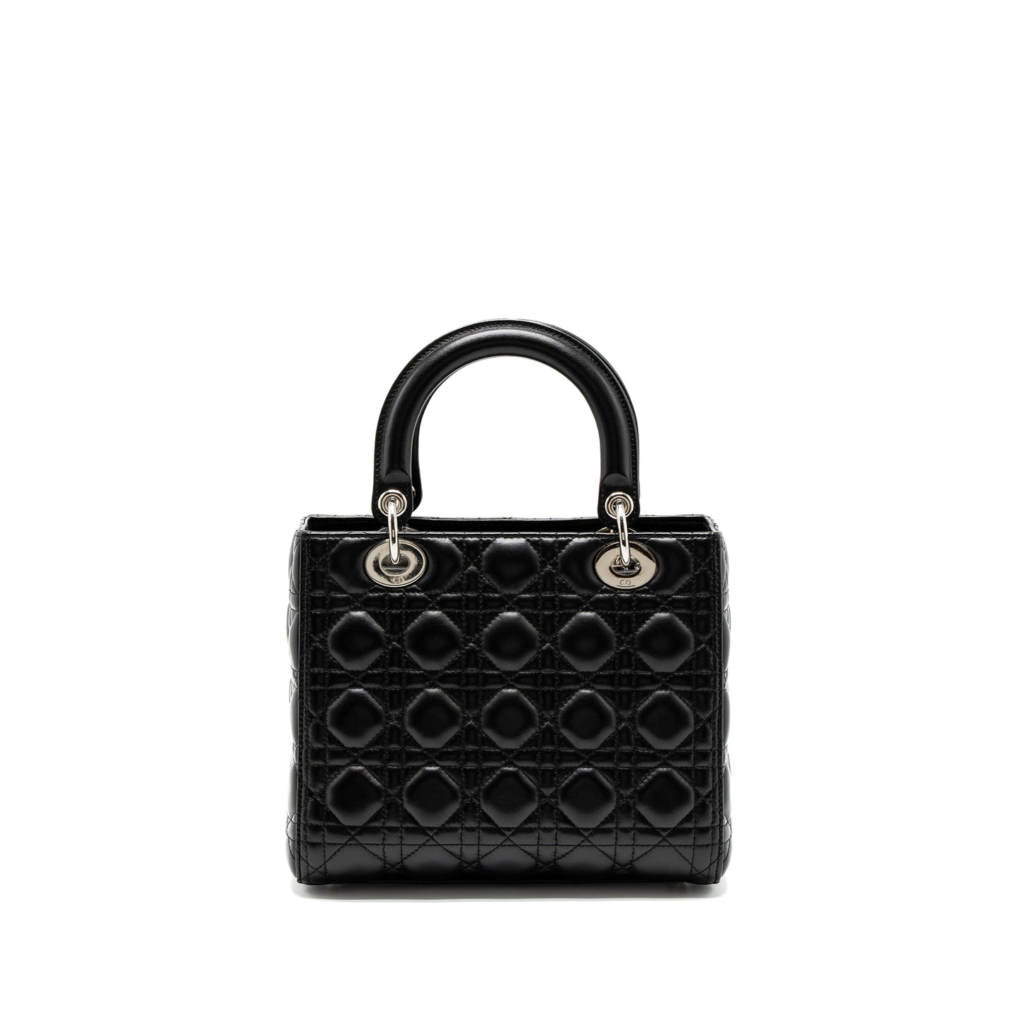 Luxury Dior Medium Lady Luxury Dior Lambskin Black SHW