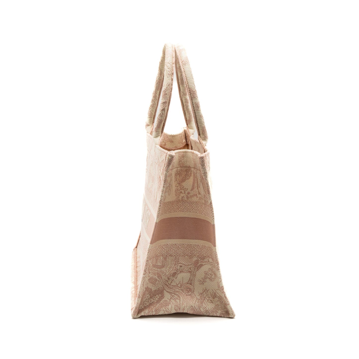 Luxury Dior Medium Book Tote Bag Pink Toile de Jouy Embroidery