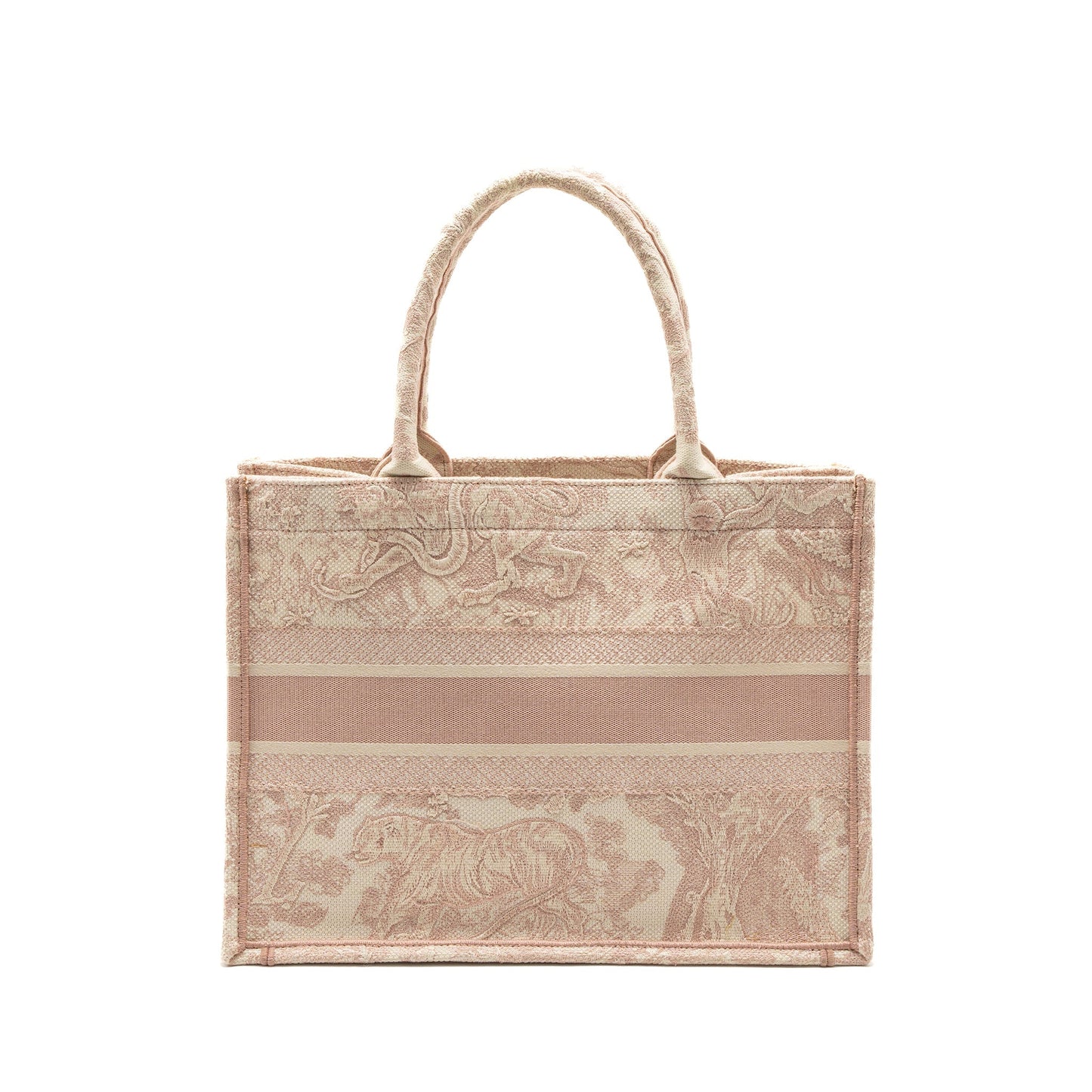 Luxury Dior Medium Book Tote Bag Pink Toile de Jouy Embroidery