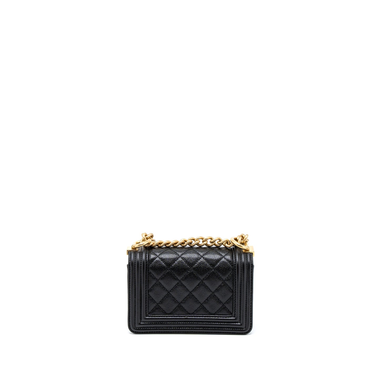 Chanel Super Mini Boy Bag Caviar Black Brushed GHW (Microchip)